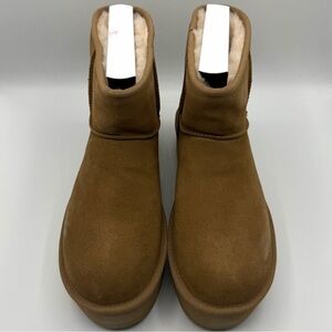 NEW UGG Chestnut Tan Classic Suede Mini Platform Boots US 11